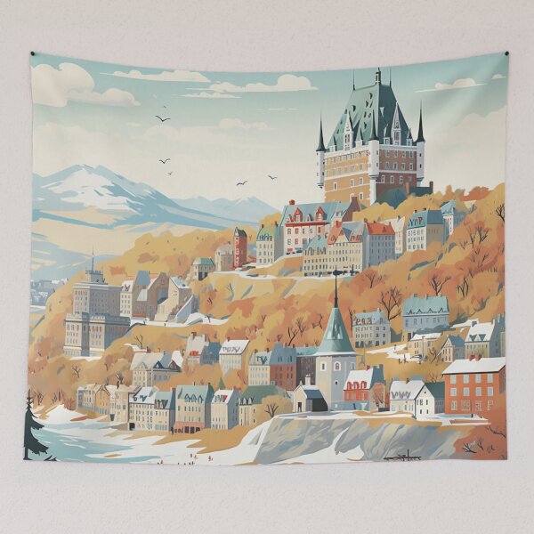 Item preview, A Vintage Travel Illustration of Quebec - Canada  designed and sold by GoodOldVintage.