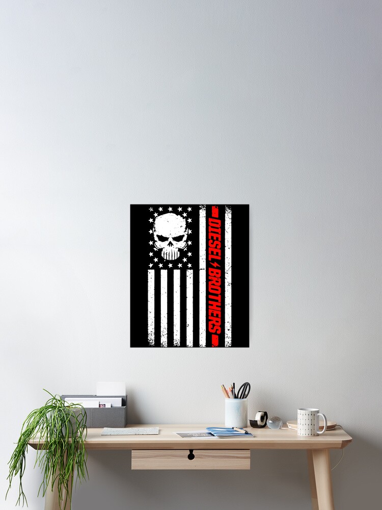 Diesel Brothers Grungy American Flag Skull Graphic T-Shirt Diesel Brothers Grungy American Flag Skull Graphic T-Shirt