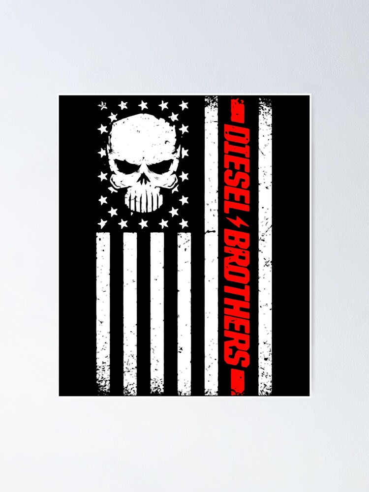 Diesel Brothers Grungy American Flag Skull Graphic T-Shirt Diesel Brothers Grungy American Flag Skull Graphic T-Shirt