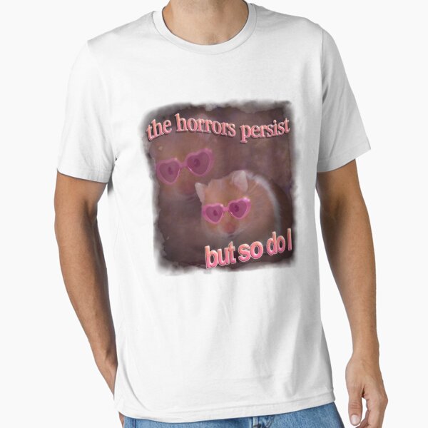 Vista previa del artículo con la obra «Los horrores persisten, pero yo también hamster word art Clásico», diseñado y vendido por bioylivotif.