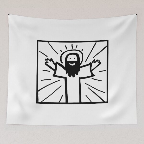 Item preview, Happy Jesus Doodle designed and sold by PickledjoArt.