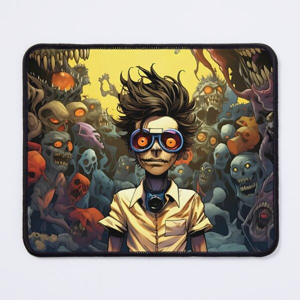 Item preview, Demonic spectacle: man between skulls and yellow glow designed and sold by ArrangedDesigns.