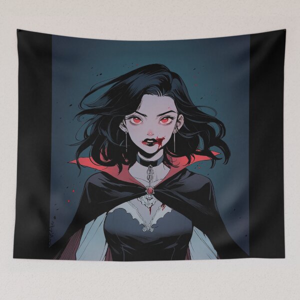 Item preview, Anime Vampire Vixen Cloaked Girl with Red Eyes designed and sold by sμ (smew).