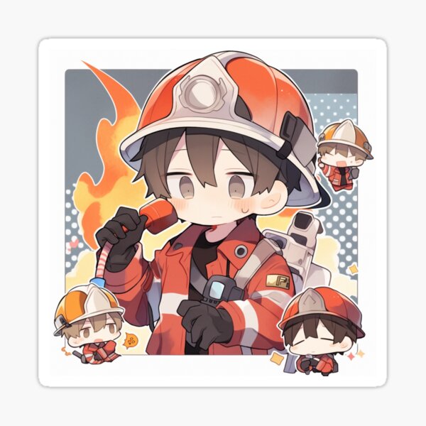 Fireman, anime, fire, hero, man, HD phone wallpaper | Peakpx
