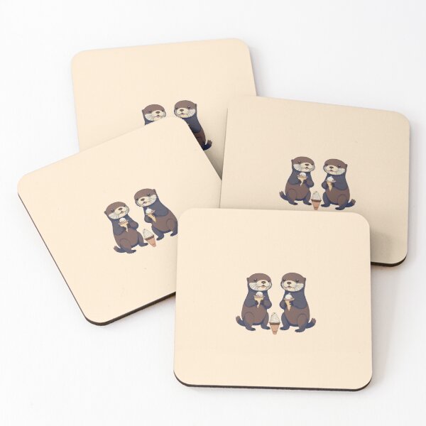 Item preview, Two baby otters eating ice cream designed and sold by UnveilArt.