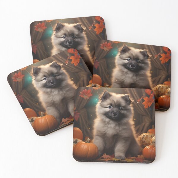 Item preview, Keeshond Puppy In Autumn designed and sold by ZenEverAI.