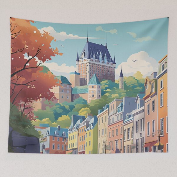 Item preview, A Vintage Travel Illustration of Quebec - Canada  designed and sold by GoodOldVintage.