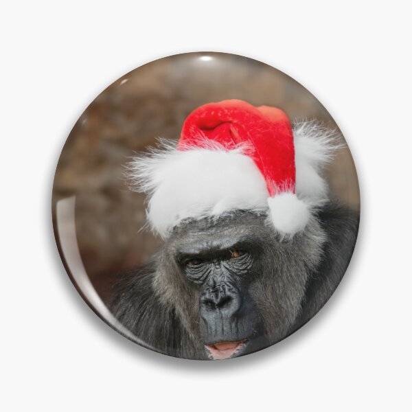 Item preview, Gorilla Biddy in a Festive Christmas Hat designed and sold by rawshutterbug.