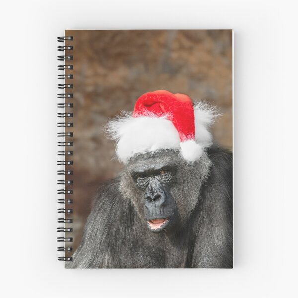 Item preview, Gorilla Biddy in a Festive Christmas Hat designed and sold by rawshutterbug.