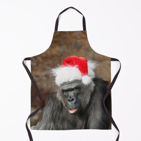 Item preview, Gorilla Biddy in a Festive Christmas Hat designed and sold by rawshutterbug.