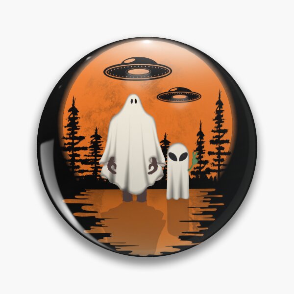 Item preview, Alien And Bigfoot Ghost Halloween Moon designed and sold by gogo-jr.