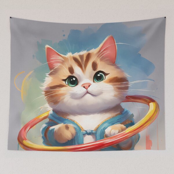 Item preview, Cute Cat Hulla Hooping designed and sold by puravidavisions.