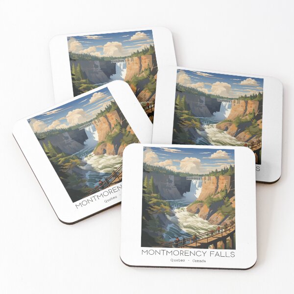 Item preview, A Vintage Travel Illustration of Montmorency Falls - Quebec - Canada  designed and sold by GoodOldVintage.