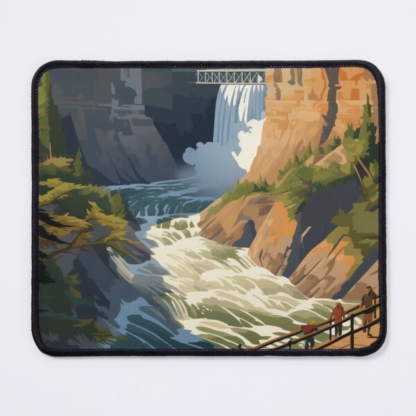 Item preview, A Vintage Travel Illustration of Montmorency Falls - Quebec - Canada  designed and sold by GoodOldVintage.