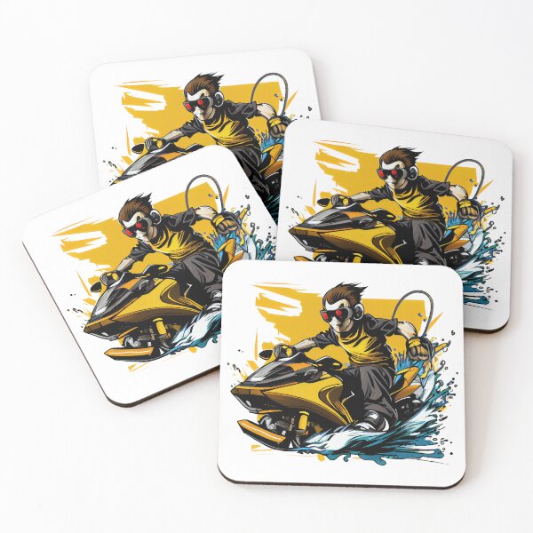 Item preview, Cool cartoon monkey on jetski  designed and sold by Lobory.