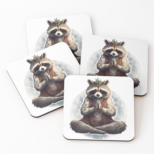 Item preview, Meditation yoga raccoon Mandala designed and sold by AngelinaBezm.