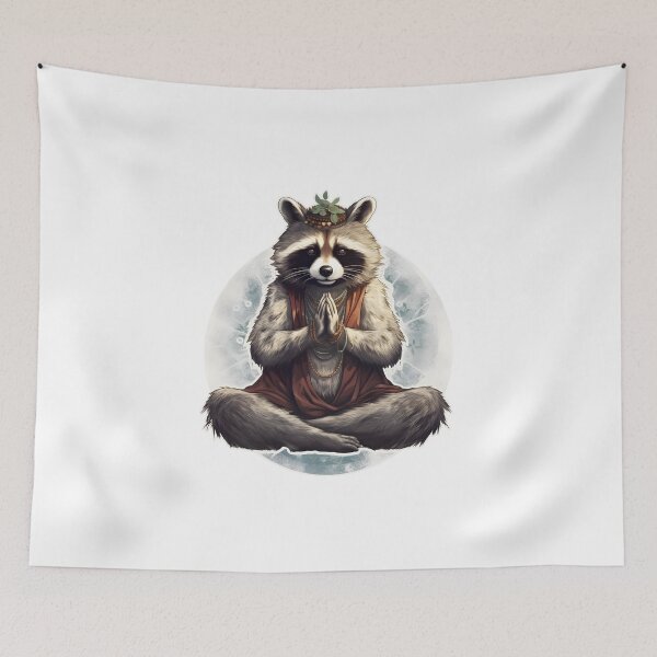 Item preview, Meditation yoga raccoon Mandala designed and sold by AngelinaBezm.