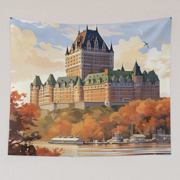 Item preview, A Vintage Travel Illustration of the Château Frontenac in Quebec - Canada  designed and sold by GoodOldVintage.