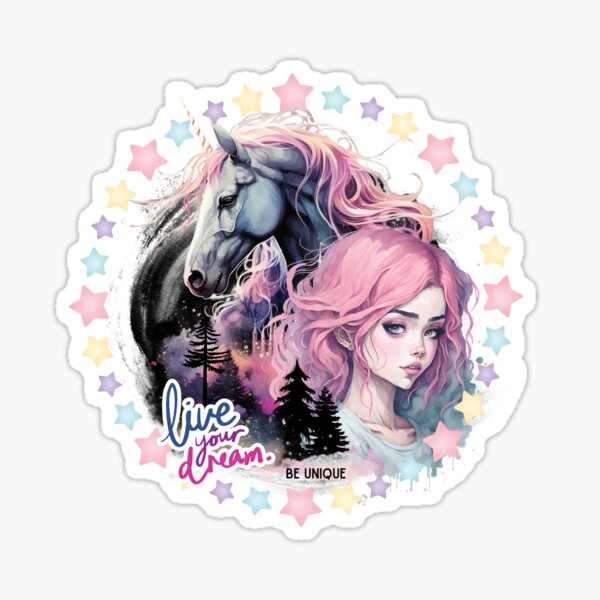 Live your dream - unicorn Sticker