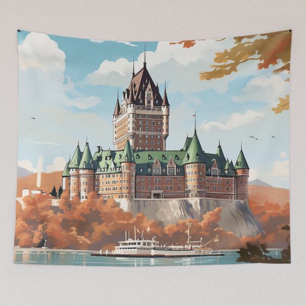 Item preview, A Vintage Travel Illustration of the Château Frontenac in Quebec - Canada  designed and sold by GoodOldVintage.