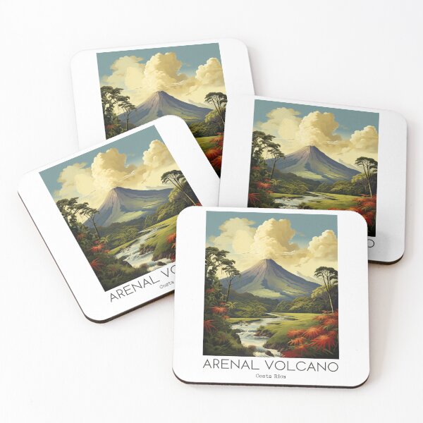 Item preview, A Vintage Travel Illustration of Arenal Volcano - Costa Rica  designed and sold by GoodOldVintage.