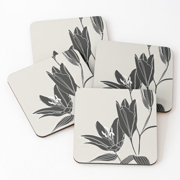Item preview, Black lilies line art designed and sold by blursbyai.