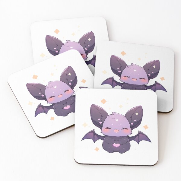Item preview, Cute Kawaii Halloween Happy Vampire Bat with a Heart designed and sold by CozyKawaiiArt.
