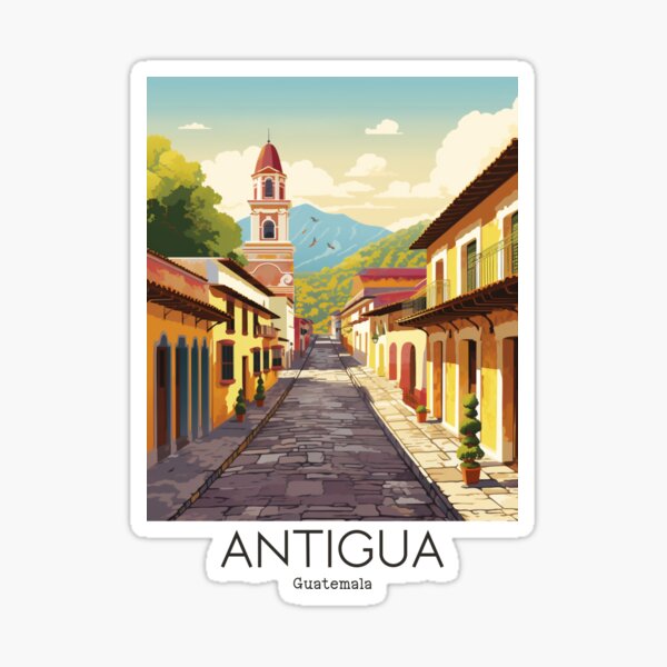 Vista previa del artículo con la obra «Una ilustración de viajes vintage de Antigua - Guatemala», diseñado y vendido por GoodOldVintage.