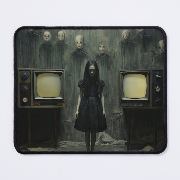 Item preview, Vintage Surreal Macabre Art about the TV Girl designed and sold by WartonnoArt.