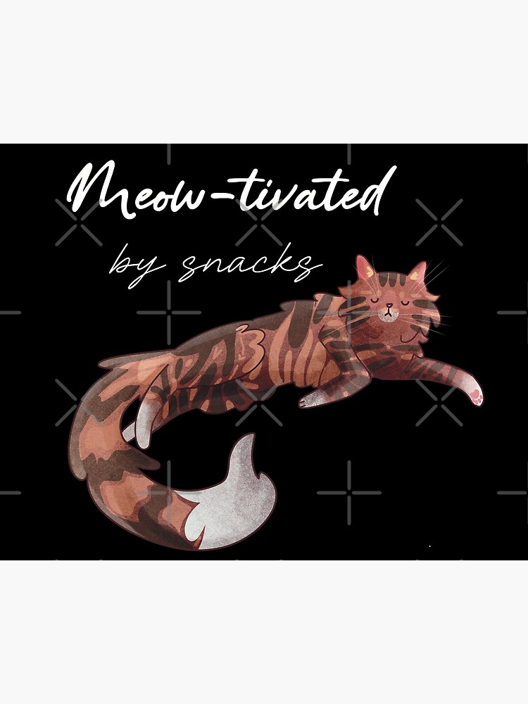 Thumbnail 2 of 2, Art Board Print, Meow-tivated by snacks - tabby norwegian forest cat designed and sold by FelineEmporium.