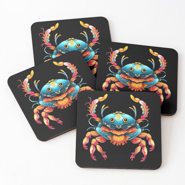 Item preview, Psychedelic Happy Crab: Cheerful Coastal Crawler designed and sold by PsyCloth.