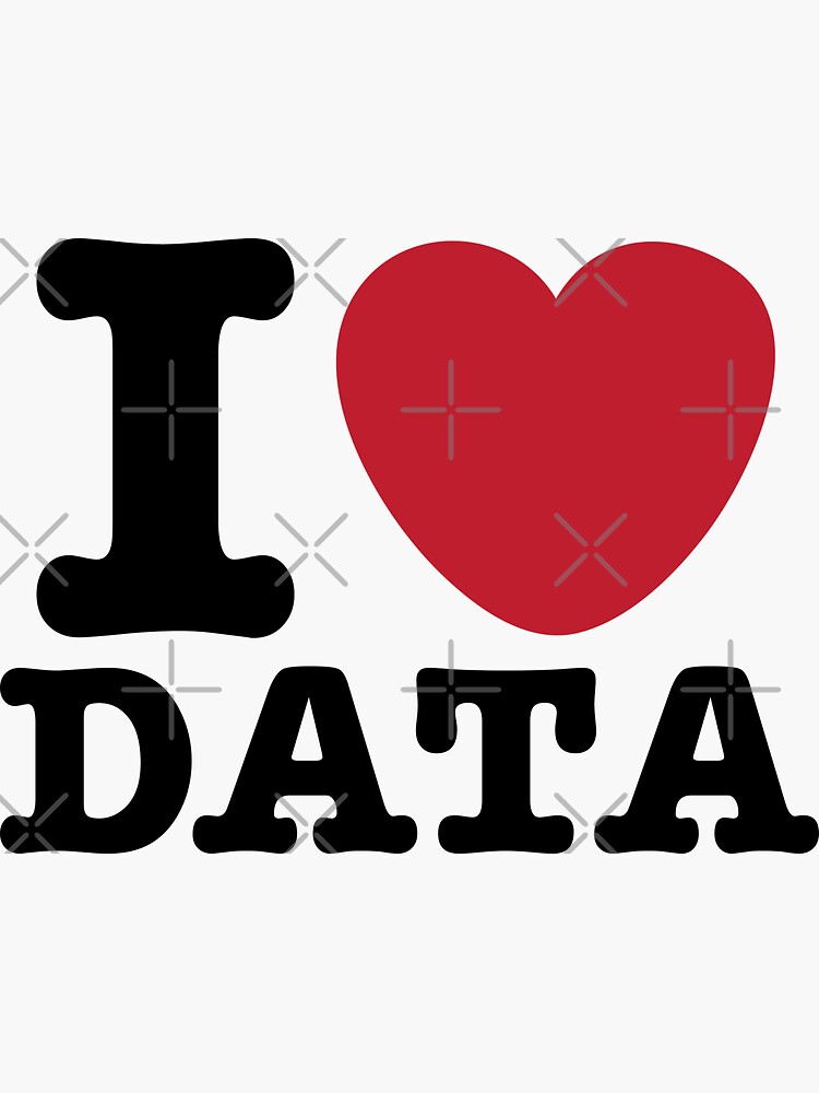 Thumbnail 3 of 3, Sticker, I Heart Data designed and sold by teesaurus.