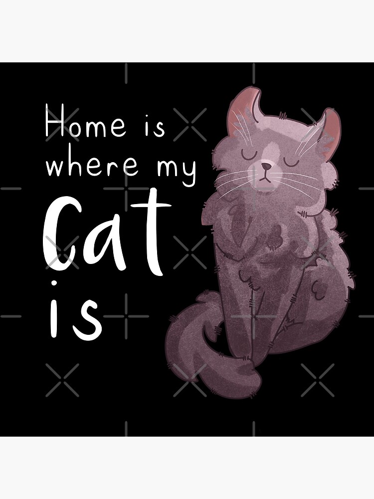 Artwork view, Home is Where My Cat Is - Lilac Curl Cat gifts for cat lovers designed and sold by FelineEmporium