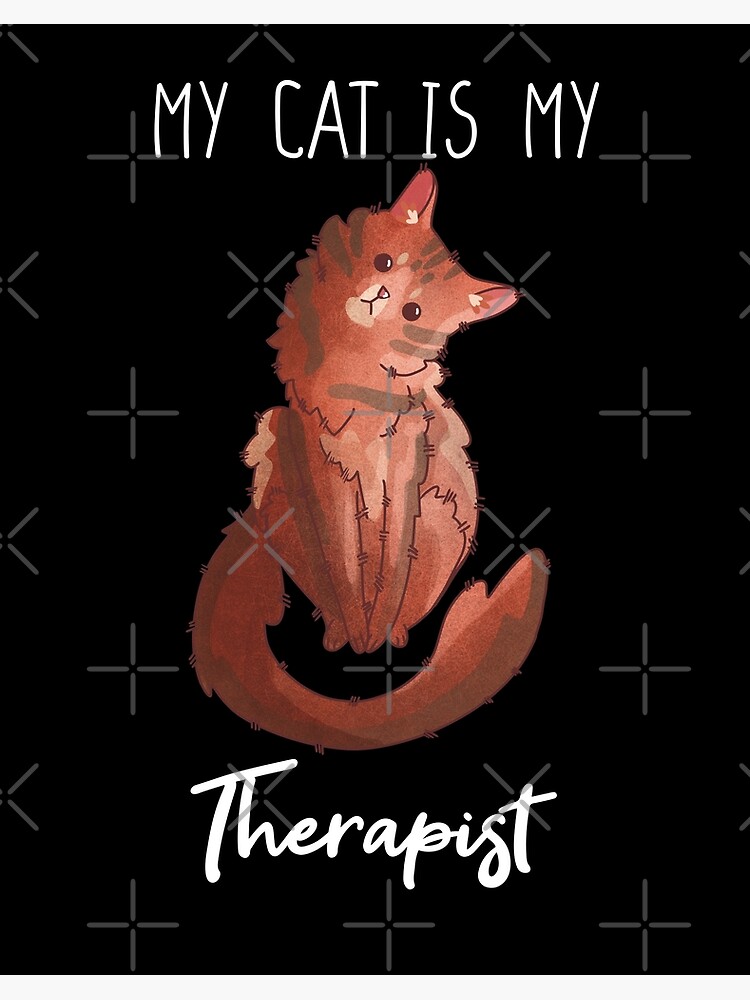 Thumbnail 2 of 2, Art Board Print, My Cat is my Therapist - Somali Cat - Gifts for cats lovers designed and sold by FelineEmporium.