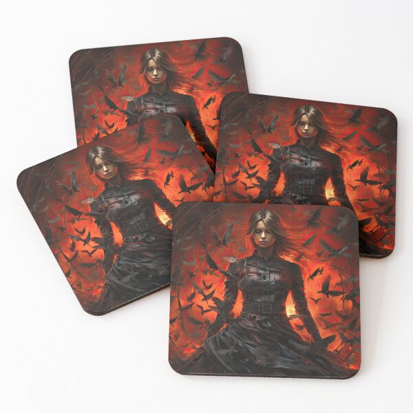 Item preview, Creepy Gothic Surrealism Girl in a Black Dress designed and sold by WartonnoArt.