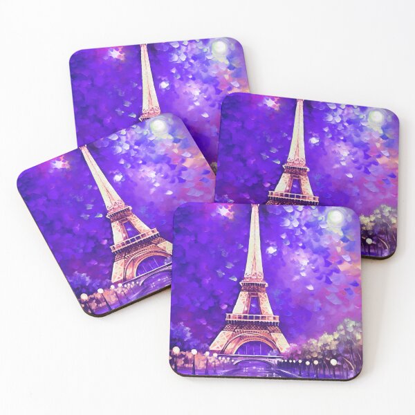 Item preview, The Eiffel Tower, Paris, Purple, AI Generated Art - France's Structural Masterpiece Known as 'The Symbol of Love' designed and sold by studioSharonKay.