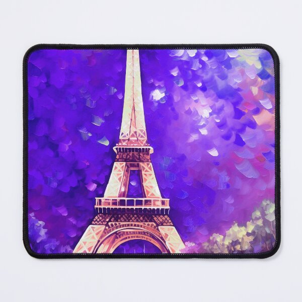 Item preview, The Eiffel Tower, Paris, Purple, AI Generated Art - France's Structural Masterpiece Known as 'The Symbol of Love' designed and sold by studioSharonKay.