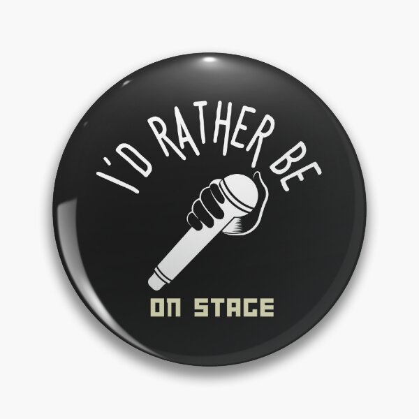 Item preview, I´d rather be on music stage, microphone. White text and image.  designed and sold by LindaLG.