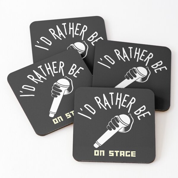 Item preview, I´d rather be on music stage, microphone. White text and image.  designed and sold by LindaLG.