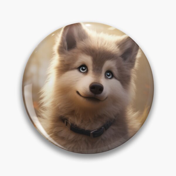 Item preview, Yakutian Laika Puppy in Autumn designed and sold by ZenEverAI.