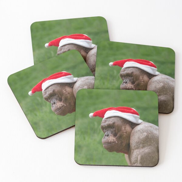 Item preview, Jambo The Hairless Chimp In A Christmas Hat designed and sold by rawshutterbug.