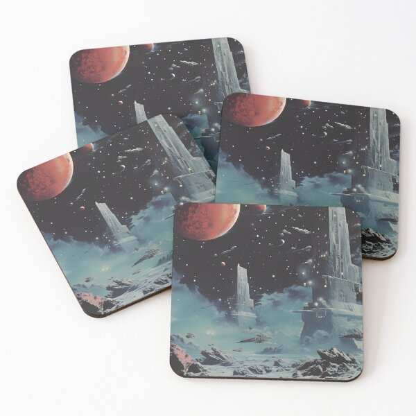 Item preview, Extraterrestrial Landscape of Alien Buildings, Planets and Shining Stars designed and sold by Je-we.