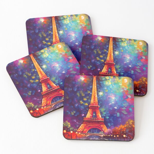 Item preview, The Eiffel Tower, Paris, Orange-blue, AI Generated Art - France's Structural Masterpiece Known as 'The Symbol of Love' designed and sold by studioSharonKay.