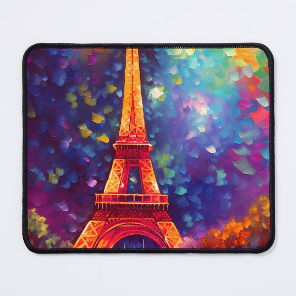 Item preview, The Eiffel Tower, Paris, Orange-blue, AI Generated Art - France's Structural Masterpiece Known as 'The Symbol of Love' designed and sold by studioSharonKay.