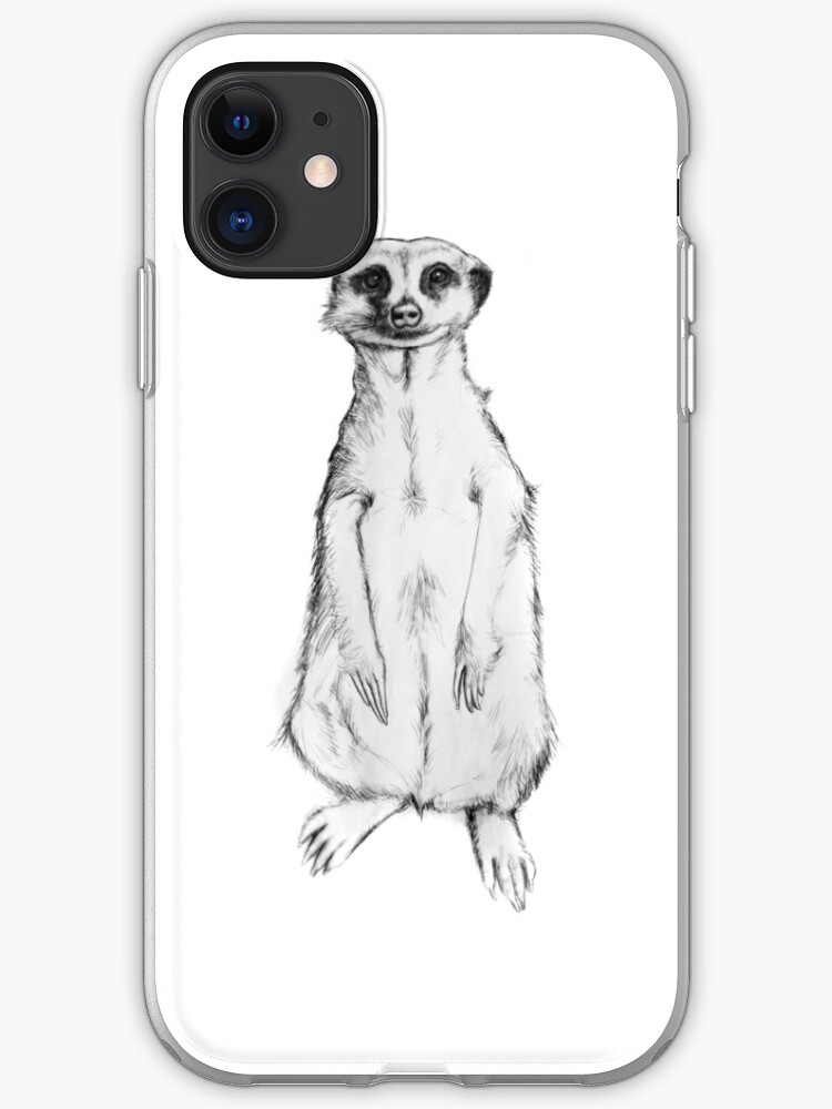 Meerkat Drawing Pencil Sketch Iphone Case Cover By Antonpop86 Redbubble