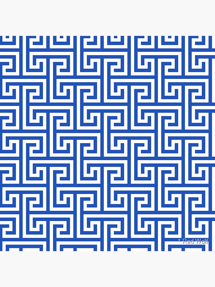 Geometric Pattern: Key Bridge Interlock Positive: Blue by redwolfoz