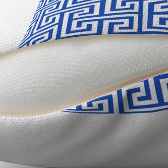 Alternate view of Geometric Pattern: Key Bridge Interlock Positive: Blue Throw Pillow
