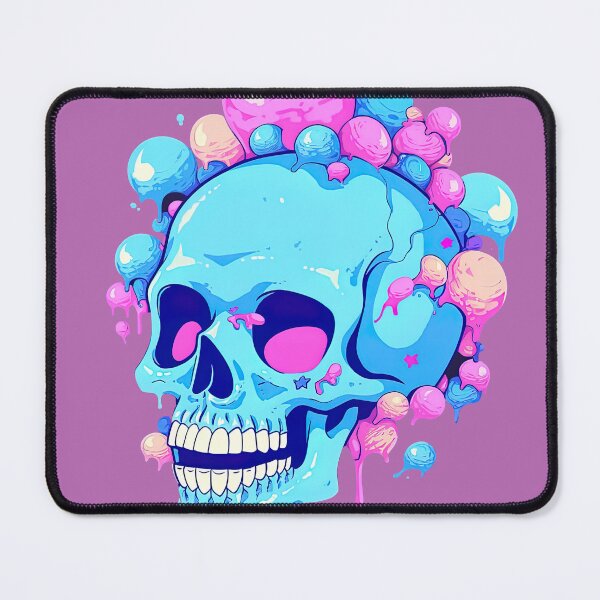 Item preview, Colorful Bubblegum Skull Lollipop Pink and Blue Sweets Juicy Spooky Halloween designed and sold by BubbleBone.
