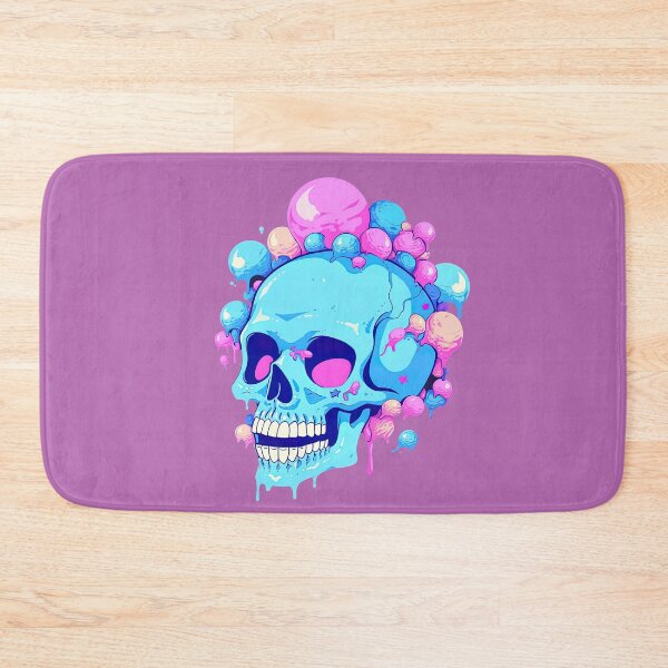 Item preview, Colorful Bubblegum Skull Lollipop Pink and Blue Sweets Juicy Spooky Halloween designed and sold by BubbleBone.