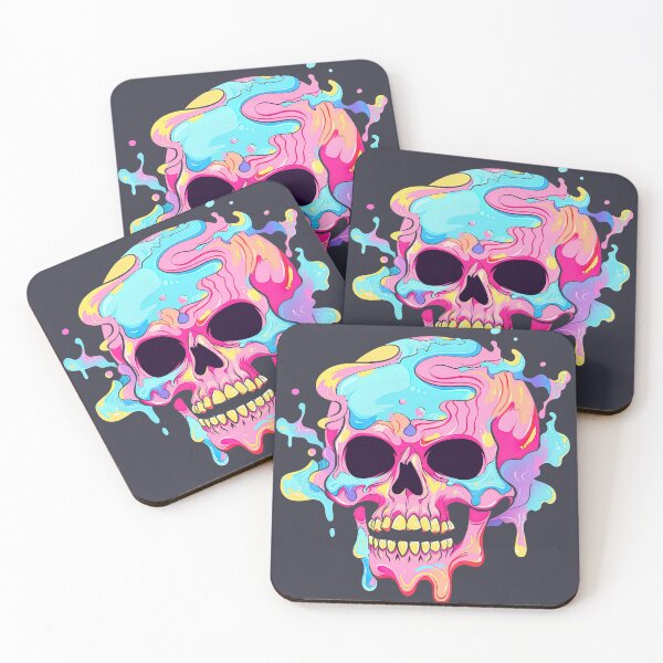 Item preview, Colorful Bubblegum Skull Lollipop Pink and Blue Sweets Juicy Spooky Halloween designed and sold by BubbleBone.
